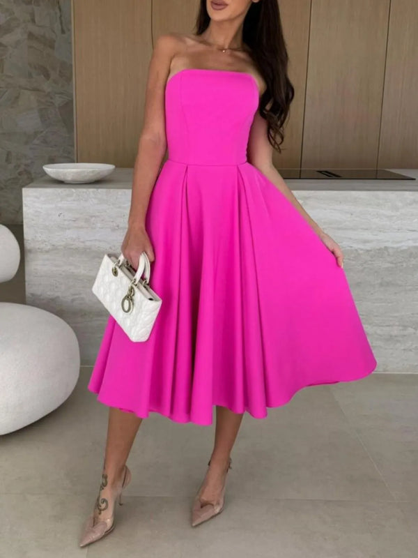 solid-color-tube-midi-dress OhSoStyled - Sophia's Style in White-1